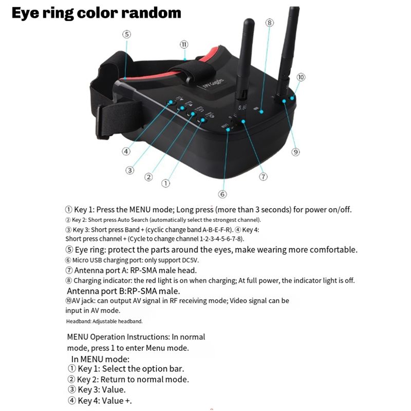 ABKQ-High-Quality VR009 Occhia - Fpv Drone Goggles recensione e prezzo