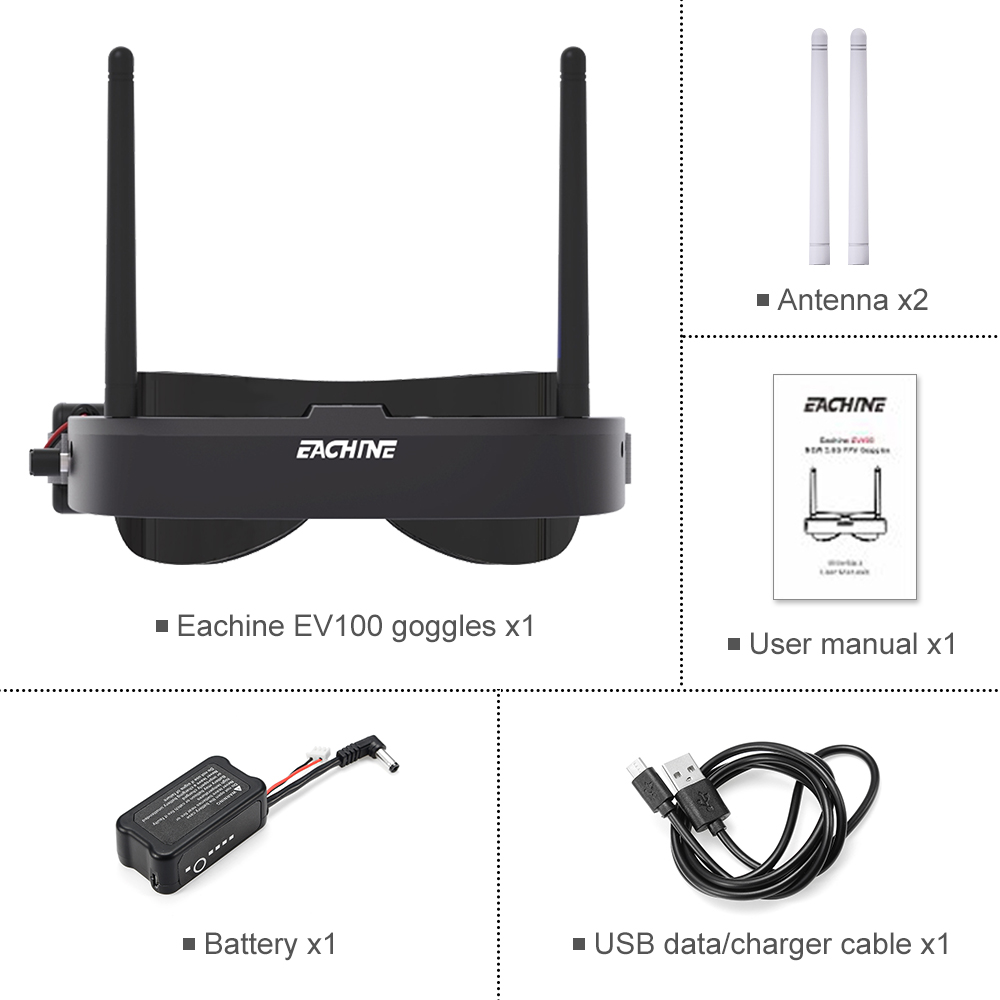 Eachine EV100 720*540 5.8G 72C - Fpv Drone Goggles recensione e prezzo