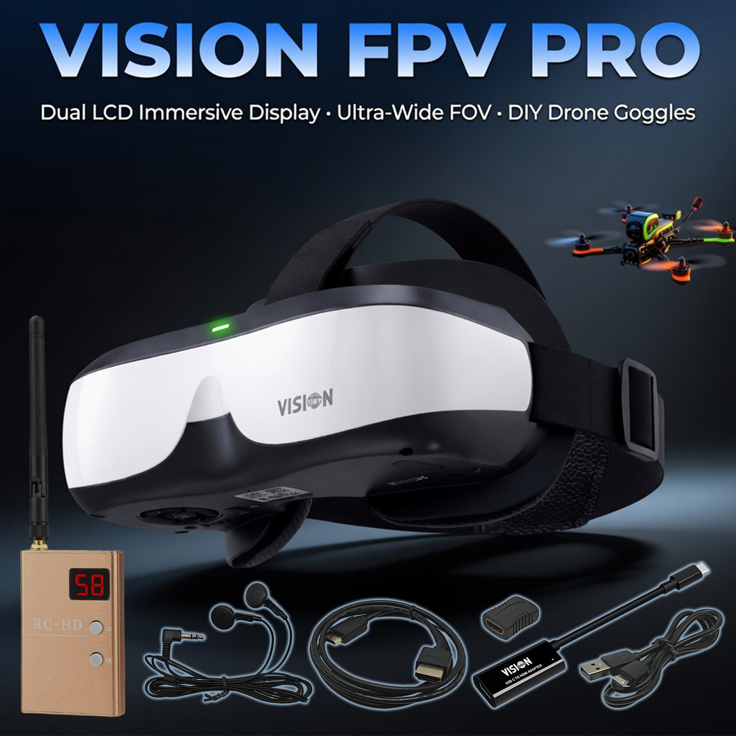 Occhiali FPV, Display Montato  - Fpv Drone Goggles recensione e prezzo